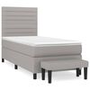 vidaXL H&oacute;lfa&eth; Springr&uacute;m me&eth; D&yacute;nu Lj&oacute;sgr&aacute;tt 90x200 cm Tauefni