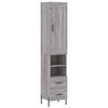 vidaXL H&aacute;r Sk&aacute;pur Gr&aacute;r Sonoma 34,5x34x180 cm Samsettur Vi&eth;ur