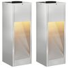 vidaXL S&oacute;l LED lei&eth;arlj&oacute;s 2 pcs Silfur Galvaniseru&eth;