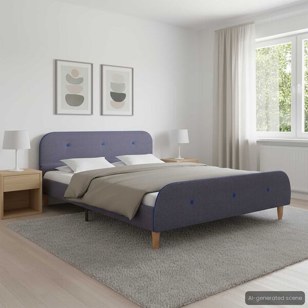 vidaXL R&uacute;mgrind &aacute;n d&yacute;nu Lj&oacute;sgr&aacute;tt efni 135x190 cm