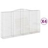 vidaXL Bogadreginn Grj&oacute;tkassi 4 stk. 400x50x220/240 cm Sinkh&uacute;&eth;a&eth; J&aacute;rn