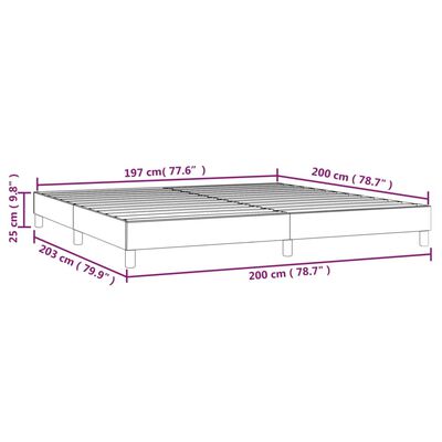 vidaXL Rúmgrind Grár 200x200 cm Svart Gervileður