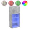 vidaXL Sj&oacute;nvarpssk&aacute;pur me&eth; LED-lj&oacute;sum Steypugr&aacute;r 40,5x30x90 cm