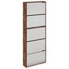 vidaXL Sk&oacute;sk&aacute;pur me&eth; Spegli 5ja Laga Reyklitu&eth; Eik 63x17x169,5 cm