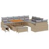 vidaXL Gar&eth;s&oacute;fa sett me&eth; p&uacute;&eth;i me&eth; geymslu 13 pcs Beige og lj&oacute;sgr&aacute;r