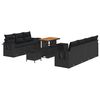 vidaXL Gar&eth;s&oacute;fa sett 10 pcs Svartur P&oacute;l&yacute;rattan og dufti h&uacute;&eth;a&eth; st&aacute;l