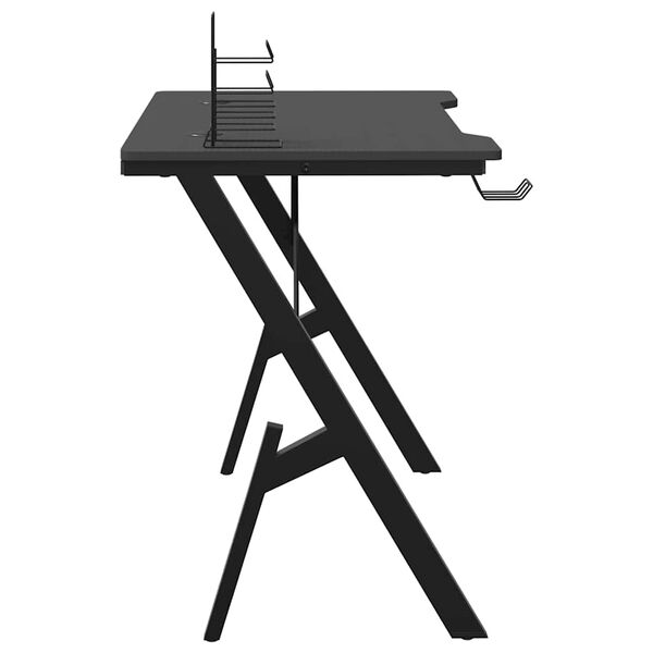 vidaXL leikjabor&eth; me&eth; Y L&ouml;gun f&aelig;tur Svartur 90x60x75 cm