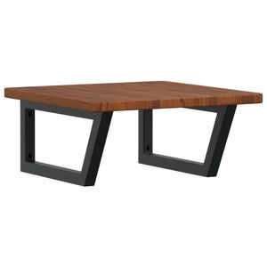 vidaXL Veggfest Handlaugarhilla Stál og Gegnheil Eik