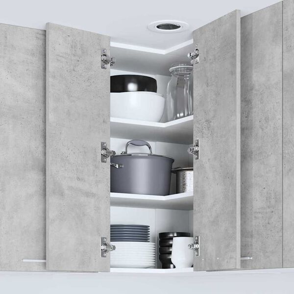 vidaXL Vegghengdur sk&aacute;pur Steinsteypa gr&aacute; og hv&iacute;t 57 x 57 x 80 cm