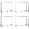 vidaXL 2ja Laga Dekkjagrind 4 stk Silfur 110x40x110 cm St&aacute;l