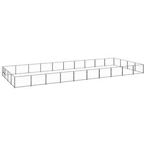 vidaXL Hundabyrgi Svart 40 m&sup2; St&aacute;l