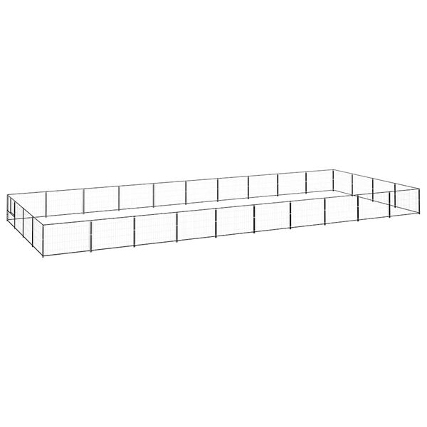 vidaXL Hundabyrgi Svart 40 m&sup2; St&aacute;l