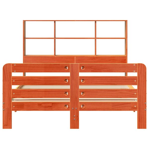 vidaXL R&uacute;mgrind &aacute;n D&yacute;nu Vaxbr&uacute;nn 135x190 cm Gegnheil Fura