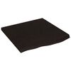 vidaXL Bor&eth;plata D&ouml;kkbr&uacute;n 60x60x(2-4) cm Me&eth;h&ouml;ndlu&eth; Gegnheil Eik