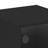 vidaXL N&aacute;ttbor&eth; me&eth; Glerhur&eth; Svart 35x37x35 cm