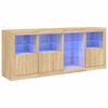 vidaXL Skenkur me&eth; LED Lj&oacute;sum Sonoma Eik 164x37x67 cm