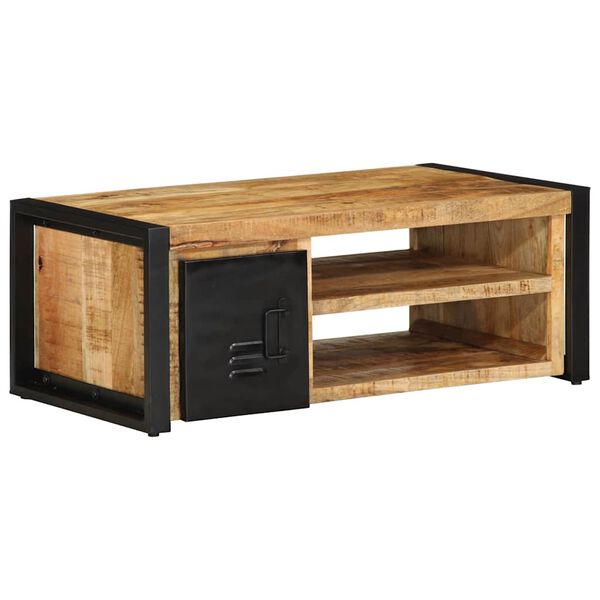 vidaXL sófaborð 90x50x36 cm Solid gróft viðar Mangó