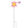 vidaXL J&oacute;lalj&oacute;s me&eth; Jar&eth;h&aelig;lum 3 stk. LED Samanleggjanleg Rau&eth; 35 cm