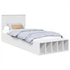 vidaXL Ramsv&iacute;k me&eth; hillu me&eth; geymslu Hv&iacute;tt 90 x 190 cm Samsettur vi&eth;ur