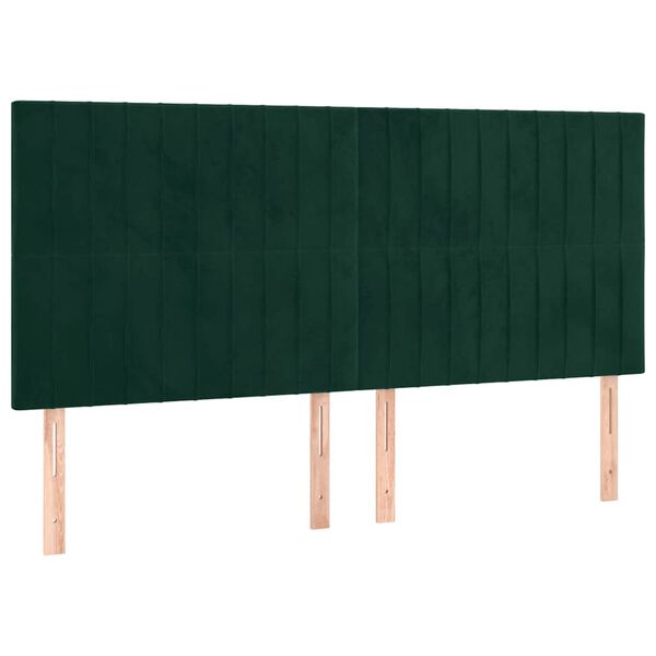 vidaXL H&ouml;fu&eth;gafl d&ouml;kkgr&aelig;nn 160x5x118/128 cm flauel