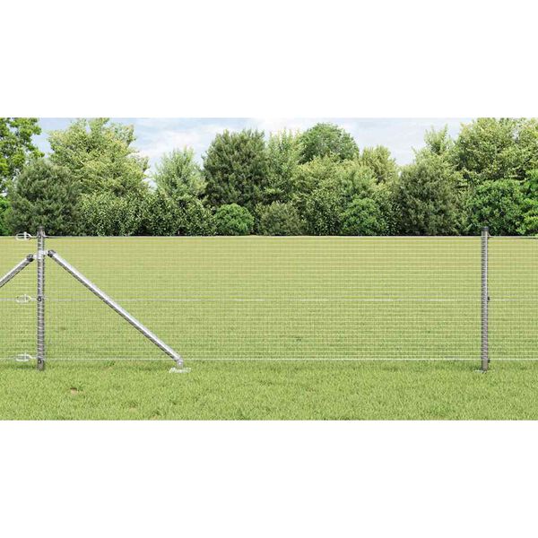 vidaXL Girðingarpóstur Silfur 25 x 0,6 m (19 x 19 mm net) Stál