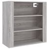vidaXL Veggfestur Sk&aacute;pur Gr&aacute;r Sonoma 80x33x80 cm Samsettur Vi&eth;ur