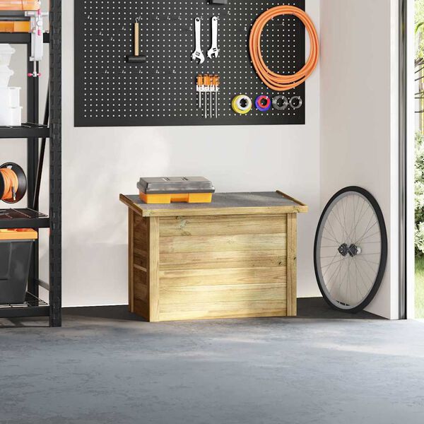 vidaXL Geymslukassi me&eth; geymslu N&aacute;tt&uacute;rulegur 80 x 44,5 x 57,5 cm