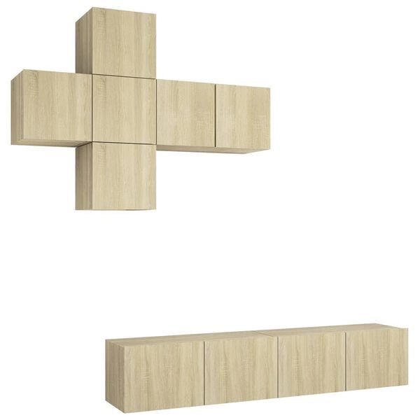 vidaXL 7 hluta Sj&oacute;nvarpssk&aacute;pasett Sonoma Eik Samsettur Vi&eth;ur