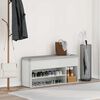 vidaXL skóbekkur Háglans hvítur 102x30,5x45 cm Hannaður viður