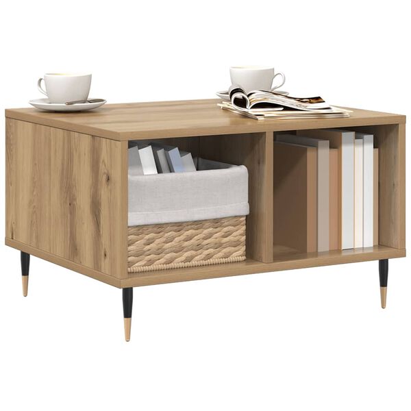 vidaXL S&oacute;fabor&eth; Handverks eik 60x50x36,5 cm Samsettur Vi&eth;ur