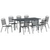 vidaXL Gar&eth;ur bor&eth;sett 9 pcs Antras&iacute;t Duftlita&eth;ur st&aacute;l