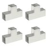 vidaXL Samskeyti fyrir Bj&aacute;lka 4 stk. L-laga Galvanisera&eth;ur M&aacute;lmur 101x101 mm