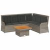 vidaXL Gar&eth;s&oacute;fasett 5 Hlutir me&eth; Sessum Gr&aacute;tt P&oacute;l&yacute;rattan