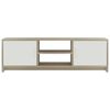 800284 vidaXL TV Cabinet White and Sonoma Oak 120x30x37,5 cm Chipboard