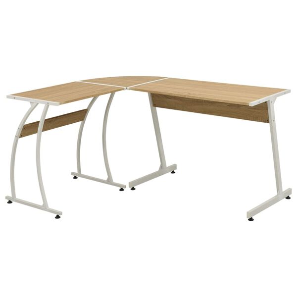 20133 vidaXL Corner Desk L-Shaped Oak