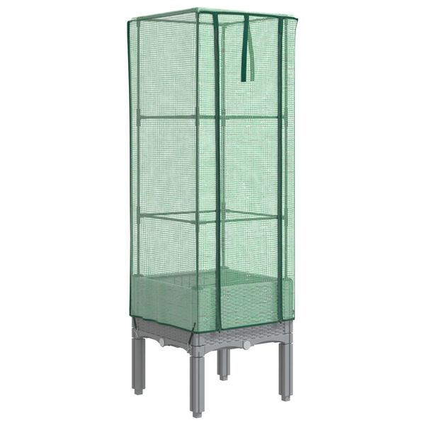 vidaXL Upph&aelig;kka&eth; Be&eth; me&eth; Gr&oacute;&eth;urh&uacute;sahl&iacute;f Spanskreyrs&uacute;tlit 40x40x140 cm