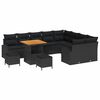 vidaXL Gar&eth;s&oacute;fa sett me&eth; p&uacute;&eth;i me&eth; geymslu 12 pcs Svartur