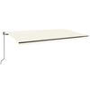 vidaXL Sj&aacute;lfvirkt Skyggni me&eth; LED&Vindskynjara 600x350 cm Rj&oacute;mahv&iacute;t