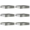 vidaXL Gar&eth;ja&eth;ar 6 pcs Silfur 60 x 60 x 13 cm Galvaniserad st&aacute;l