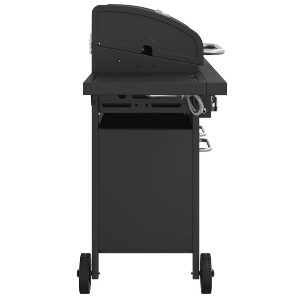 vidaXL Gasgrill með 5 Brennara Svartur Dufthúðuðu Stáli