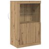 vidaXL LED Hli&eth;arsk&aacute;pur Artisan Eik 60,5 x 37 x 100 cm Samsettur vi&eth;ur
