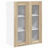 vidaXL Vegghengdur sk&aacute;pur Sonoma Eik 60 x 31 x 80 cm Samsettur vi&eth;ur