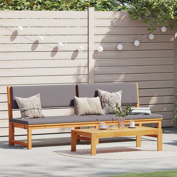 vidaXL Sólstól 1-Persóna Brúnn 200 x 57 x 75 cm Gegnheill akasíuviður