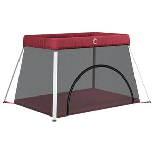 vidaXL Barnaleikgrind með Dýnu Rauður Línefni