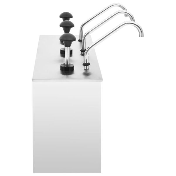 vidaXL Þriggja Hólfa Sósuskammtari Ryðfrítt Stál 3x3,5 L