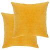 vidaXL Skrautp&uacute;&eth;ar B&oacute;mull Flauel 2 stk. 45x45 cm Gulir
