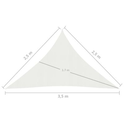 vidaXL Skyggnidúkur 160 g/m² Hvítur 2,5x2,5x3,5 m HDPE