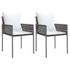vidaXL Gar&eth;st&oacute;lar me&eth; Sessum 2 stk. Br&uacute;nir 54x61x83 cm P&oacute;l&yacute;rattan