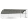 vidaXL Hundask&aacute;li me&eth; geymslu 3 pcs Silfur 6 x 2 x 2 m Sinkh&uacute;&eth;a&eth; st&aacute;l