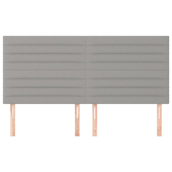 vidaXL H&ouml;fu&eth;gafl lj&oacute;sgr&aacute;r 180x5x118/128 cm &uacute;r efni